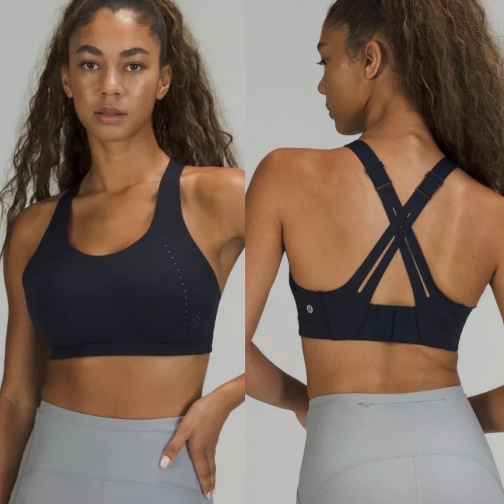 Lululemon Air support bra true navy river blue high impact 34DD